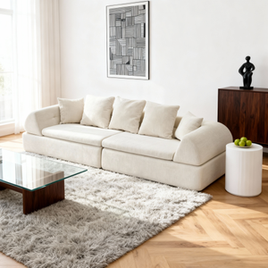 Canapé modulaire deux places Cloud - Design moderne, tissu en flanelle, idéal pour appartement, mobilier de salon, assise profonde et moelleuse - Product Image 6