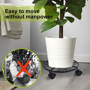 Bandeja para Macetas de <span class=keywords><strong>Exterior</strong></span> Vertak de 30 cm de Diámetro, <span class=keywords><strong>Soporte</strong></span> Redondo para Macetas con Cuatro Ruedas con Freno - Product Image 6