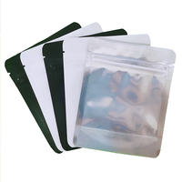 Emballage en plastique refermable, pochette à fermeture éclair blanche et noire de 2 oz, sac en mylar anti-odeur
