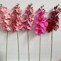 Meistverkaufte Handgefertigte 9-Köpfige Plastik-Orchideen mit Echtem Aussehen Künstliche Blumen für Heimdekoration Chinesisches Neujahr Weihnachten