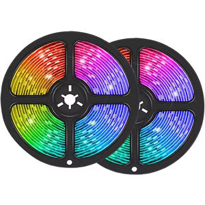 MC 16.4FT 5M 60Leds/meter 12V 5050 RGB Flexible LED Strip <b>Lights</b> Aluminum Remote Control Bedroom TV Back Lighting <b>Christmas</b> - Product Image 1