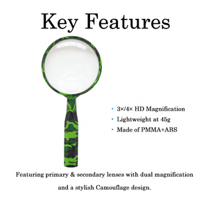 Ngụy trang cánh hoa-Xử lý kính lúp cầm tay với ống kính rõ nét cao 74mm cho trẻ em và học sinh - Product Image 3