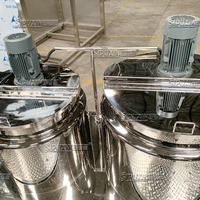 Homogénéisateur émulsifiant sous vide à moteur AC, chauffé électriquement, à levage hydraulique, 500L, pour la traitement chimique d'huile et d'eau à haute température