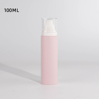 Nuevo diseño Popular 100ml 150ml Rosa Vacío Cuidado DE LA PIEL Loción Envase cosmético Botella de plástico redonda con bomba blanca Tapa de plástico