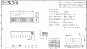 Индивидуальный пластиковый Однорядный/двухрядный прямой разъем, 1,27 мм, штекер для печатной платы - Product Image 5