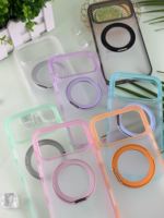 360 °   Coque de téléphone magnétique antichoc transparente mate avec support rotatif en métal pour iPhone 18 17 16 15 14 13 12 Pro Max