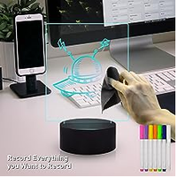 Tableau blanc LED 3D en acrylique avec base noire, 16 couleurs, télécommande, éclairage créatif, veilleuse LED avec éclairage intelligent pour la maison