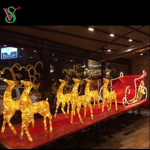 Decorazione commerciale all'aperto della strada del giardino di natale bianco ha condotto la luce della carrozza del cavallo - Product Image 4