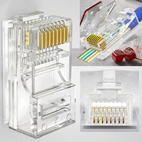 Connecteur RJ45 AOGE Cat6 pour câble Ethernet, prise modulaire PC, boîtier transparent, contacts en cuivre, IP20, rectangulaire