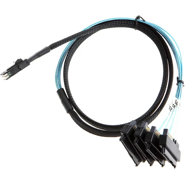 Mini SAS Data Cable Breakout Line 36PIN 90 Degree Elbow SFF-8087 4 Lane SATA Server Array Card Hard Drive Connect Wire Extend
