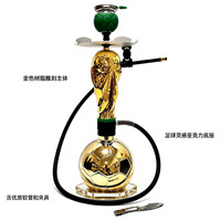 En stock : Ensemble de chicha moderne Golden Hercules Trophy avec base en forme de ballon de football en aluminium