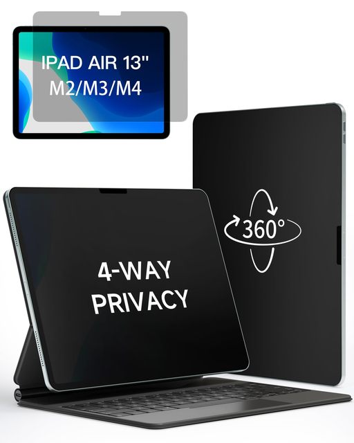 4 Way Privacy Screen Protector for iPad Air 13 M4 Anti Spy Anti Glare Blue Light Blocking Film for iPad Pro Air Mini Custom Size