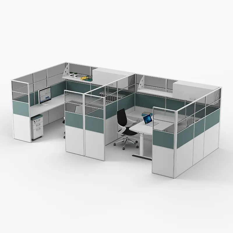 현대 모듈 E1 Mdf 상업적인 가구 제조자 2/4/6 좌석을 위한 사무실 책상 사무실 워크스테이션 칸막이