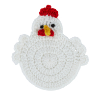 Tapis de table en crochet fait main en forme de poulet, dessous de verre à thème animal, décoration de table mignonne, cadeau de Pâques et de décoration intérieure