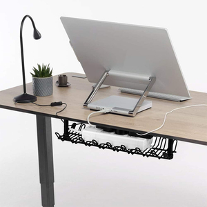 Boîte de gestion de câbles sous le bureau sans perçage, organiseur de câbles pour bureau, avec pince pour bureau assis-debout - Product Image 3