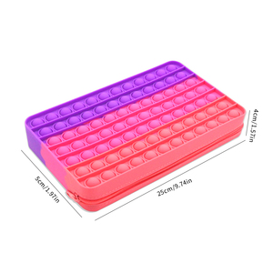 Estuche de Silicona para Lápices con Diseño de Burbujas, Estuche de Gran Capacidad, Portátil, para la Escuela, Bolsa para Lápices con Cierre - Product Image 4
