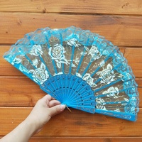[Je suis vos Fans] éventail à main de danse de Style espagnol chinois, fête de mariage, dentelle blanche personnalisée, éventail à main de fleur tenu