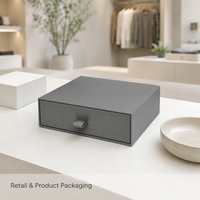 Boîte cadeau rigide personnalisée avec impression pour produits de vente au détail, tiroir coulissant, plateau avec insert en mousse et ruban de tirage, directement de l'usine