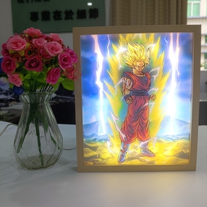 Decorativo <span class=keywords><strong>3D</strong></span> LED arte pintura noche imagen luz arte marco luz pared decoración madera foto LED luz pintura lámpara - Product Image 2
