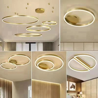 Lustres Moderne Métal Aluminium nouveau Design Suspendu Hôtel salon LED Lustre Lumière