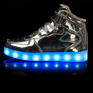 Zapatos de rendimiento divertidos para fiesta, zapatillas brillantes Unisex para hombre, zapatos de monopatín con purpurina dorada con luz luminosa, accesorios para espectáculos de fiesta - Product Image 6