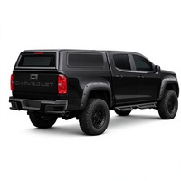 Auvent rigide noir pour benne de pick-up Chevrolet Colorado avec fenêtres latérales et vitre arrière