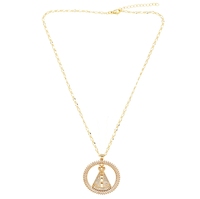 Vintage Design Chapelets Religieux Catholique Jésus 18k Plaqué Or Incrusté CZ Zircon Pendentif Collier Usine Directement