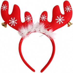 Diadema de cuernos de reno luminosa Usa Mairun USA823 para mujer, para disfraces navideños, con batería, clasificación IP67, DC12V, para celebraciones, diseño de Papá Noel - Product Image 6
