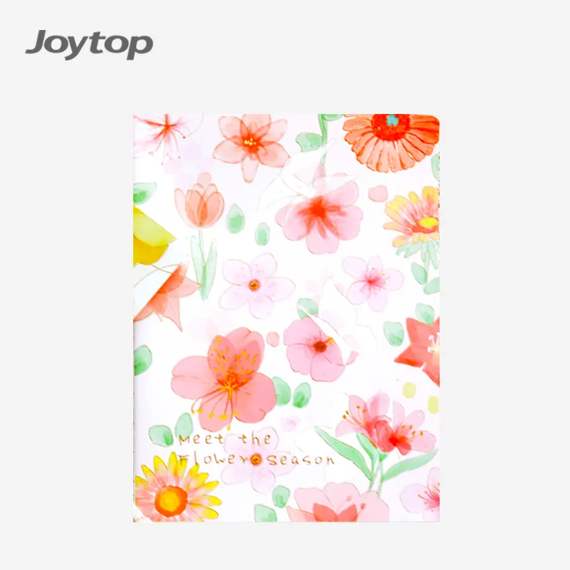Joytop 3845 Groothandel Voldoen De Bloem Seizoen B5 Goud Stempel Genaaid Gebonden Softcover Oefening Notebook