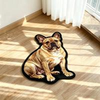 Tapis personnalisé pour animaux de compagnie, tapis en peluche en forme de chien irrégulier, tapis décoratif personnalisé avec portrait d'animal, cadeau pour les amoureux des animaux