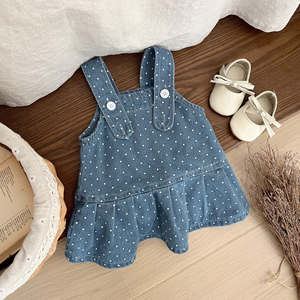 OEM ODM Abiti Estivi per Neonati 0-3 Anni, Vestiti in Denim per Bambine, Abbigliamento con Bretelle per Bimbe - Product Image 4