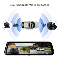 ADINKAM Layar Sentuh IPS 9.66 Inci Wireless Carplay Android Auto Mirror Dual Dash Cam Depan/Belakang Perekam Video 1080P WiFi Malam Hari