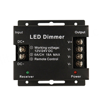 Contrôleur de variateur d'intensité pour bande LED bicolore CCT 12-24V, 3 canaux PWM, avec télécommande tactile RF 6 touches GL-Cct2003 6A, portée 20M