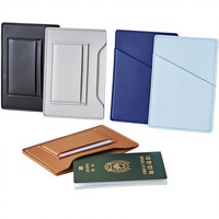 Porte-passeport et porte-cartes d'identité minimaliste de style japonais-coréen, couleur unie, en cuir PU, étui court pour billet d'avion, porte-cartes bancaires