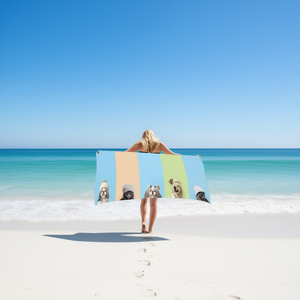 Asciugamano da spiaggia Buonic 80x160 cm Asciugamano colorato con stampa di animali domestici per l'uso estivo in spiaggia - Product Image 2