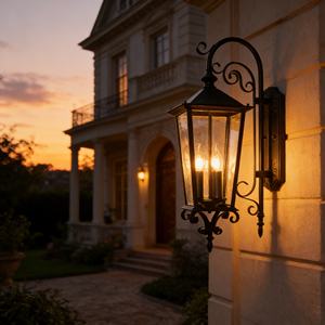 Lámpara de Pared Exterior de Jardín Grande Retro Negra E14 * 3, Lámpara de Pared LED Exterior Impermeable para Patio de Villa, Pasillo - Product Image 6