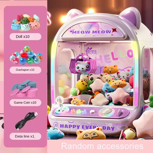 เครื่องจับตุ๊กตาอัตโนมัติ Jumon DIY สำหรับเด็ก ใช้เหรียญหยอดเล่น เกมจับตุ๊กตาขนาดเล็ก พร้อมเสียงเพลง เหมาะสำหรับเป็นของขวัญคริสต์มาส - Product Image 3