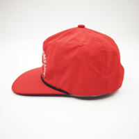 Gorra Deportiva Unisex Richardson 256, Estilo Oxford con Estampado de Frutas y Leopardo, Visera Plana, Ajustable con Broche, Logotipo Personalizado, Color Rojo