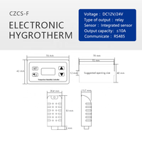 Contrôleur de température et d'humidité numérique intelligent NOXT haute précision 0,1°C/0,1% HR avec affichage, certifié CE RoHS, OEM/ODM, RS485