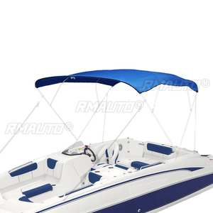 Bâche de remplacement 600D pour capote Bimini 4 arceaux avec housse de protection, sans cadre, anti-UV, pour bateaux à coque en V, Jon et à console centrale - Product Image 3