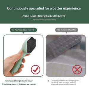 Lime <span class=keywords><strong>à</strong></span> pieds <span class=keywords><strong>en</strong></span> <span class=keywords><strong>verre</strong></span> nano <span class=keywords><strong>à</strong></span> griffes de chat, manche <span class=keywords><strong>en</strong></span> <span class=keywords><strong>plastique</strong></span>, exfoliante pour peaux mortes et callosités, pierre <span class=keywords><strong>à</strong></span> poncer pour les pieds, livraison gratuite - Product Image 4