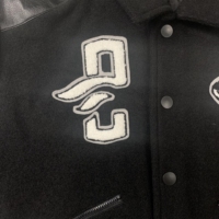 DENIMGUYS Hommes École Collage Baseball Letterman Veste Serviette Personnalisée Broderie Manches En Cuir Varsity Veste Hommes