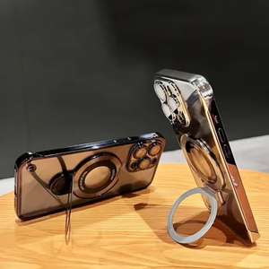 IPhone 16 Pro Max New Electroplated nửa-bao phủ không khung điện thoại đứng trường hợp điện thoại, chống-mùa thu trong suốt vỏ bảo vệ. - Product Image 4