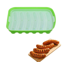 Moule en silicone alimentaire personnalisé à 6 cavités pour saucisses, hamburgers et hot-dogs, outil de cuisson DIY fait maison