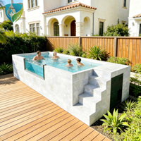 Piscine Modulaire Préfabriquée Hors Sol, Structure Conteneur Moderne pour Jardin Extérieur, Réservoir de Piscine de Haute Qualité