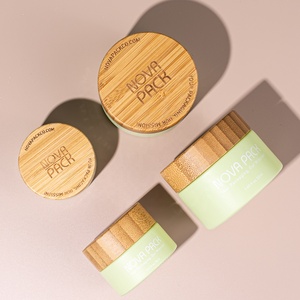 Sinh Thái Tre Bao Bì Mỹ Phẩm Container 30Ml 50Ml 100Ml Thủy Tinh Màu Xanh Lá Cây Mặt Kem Jar Với Nắp Tre Tre Nhỏ Giọt Huyết Thanh Chai - Product Image 4