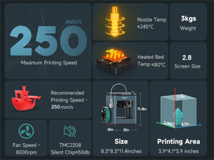 Smart High Precision New Desktop Small 3D Printer for Children 3D Prototyping Supporting PLA/PLA+/TPU/PETG Material