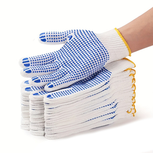 Guante de Trabajo de Algodón con Puntos de PVC de la Mejor Calidad Calibre 7/10/13 para Protección y Seguridad Personal en Látex para Hombre - Product Image 1