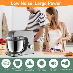 Batidora Eléctrica Planetaria de 5L, Diseño 3 en 1 con Tazón Elevable, Tazón de Mezcla de Acero Inoxidable, 6 Velocidades, Batidora de Pie para Masa y Pasteles - Product Image 2