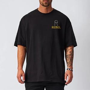 เสื้อยืดคอกลมทรงหลวมพรีเมียมสุดหรู ดีไซน์เรียบง่าย สวมใส่สบาย พิมพ์โลโก้ได้ตามต้องการสำหรับผู้ชาย - Product Image 2